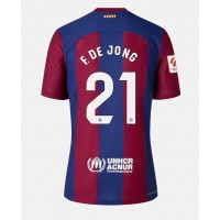 Barcelona Frenkie de Jong #21 Fotballklær Hjemmedrakt Dame 2023-24 Kortermet